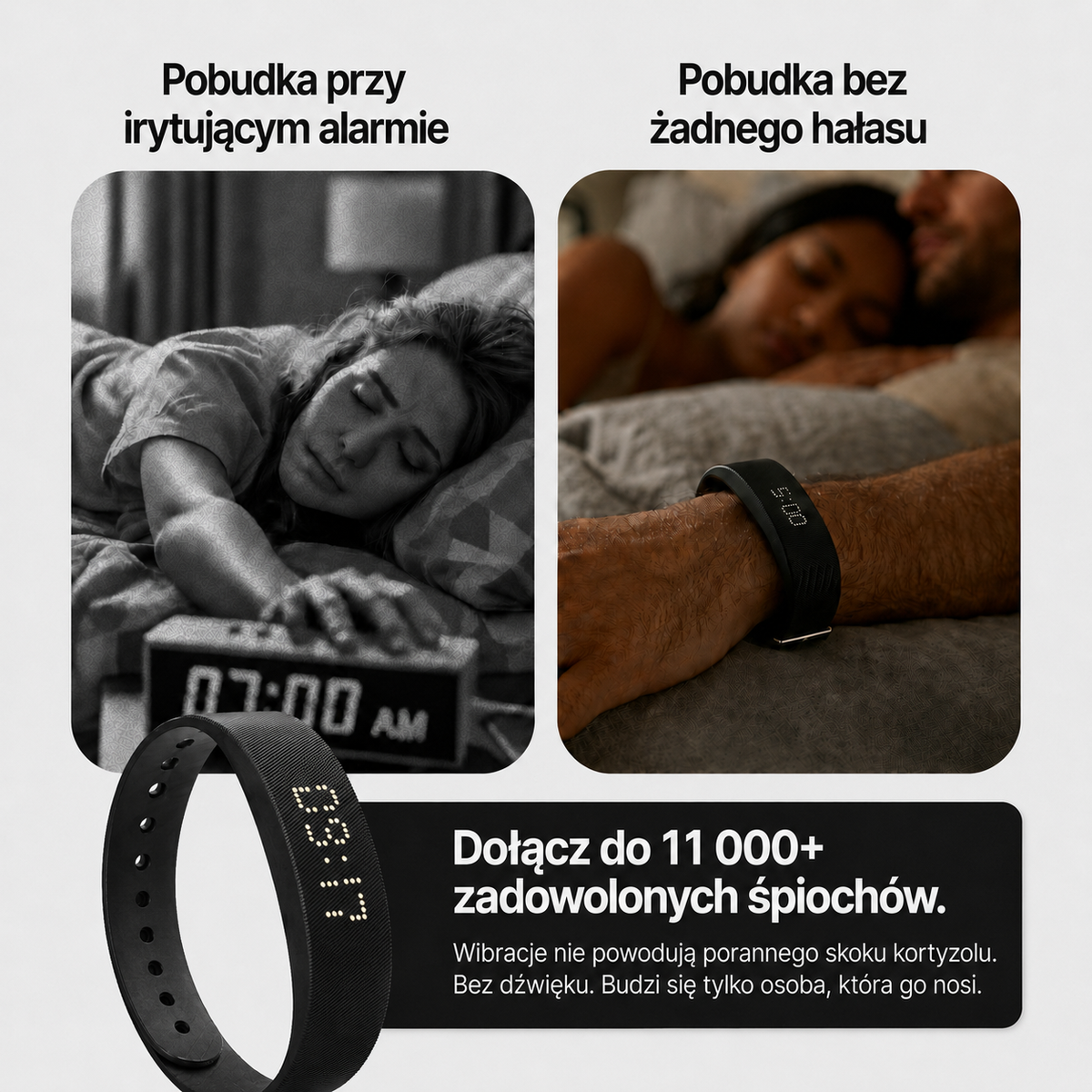 ONYX™ Budzik, który obudzi Cię Wibracją - nie budząc nikogo obok