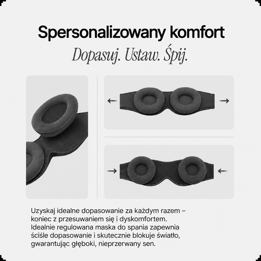 Nordycka Noc™ - maska zaciemniająca 3D do głębokiego snu