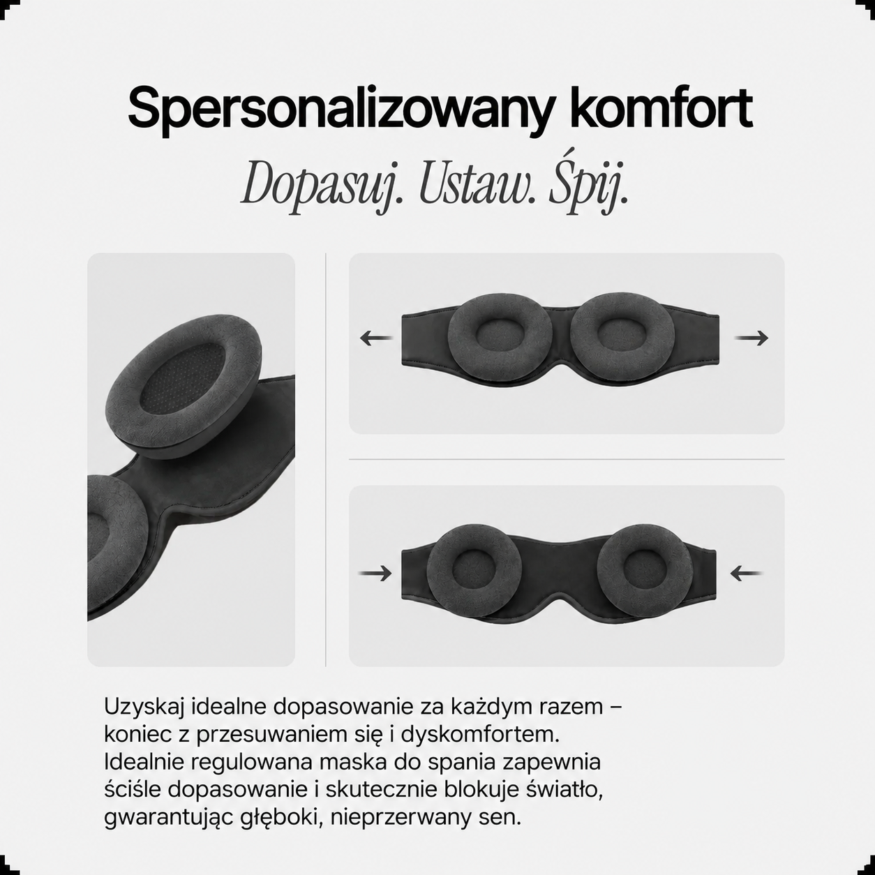 Nordycka Noc™ - maska zaciemniająca 3D do głębokiego snu